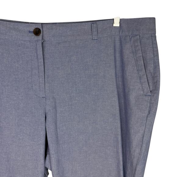 Talbots Plus Womens Pants 18W Light Blue Cotton Lightweight - Picture 4 of 11